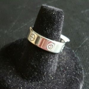 White Gold Ring With Clear CZ